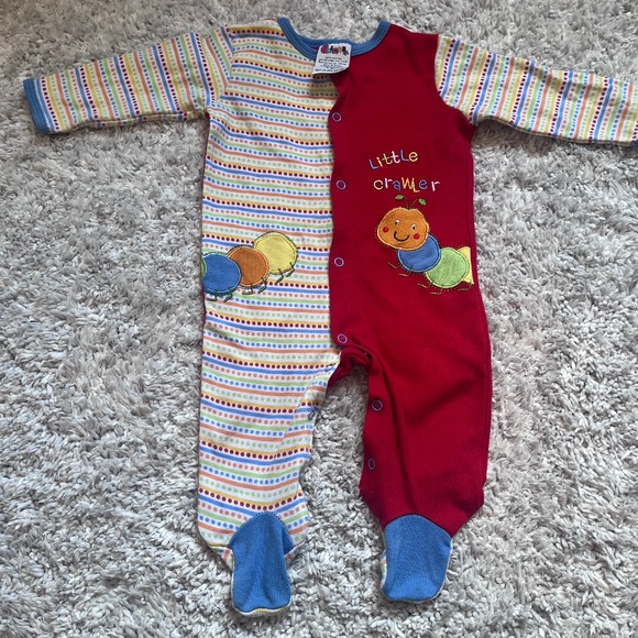 Vintage Little Crawler Caterpillar Footed One Piece - Picture 1 of 6